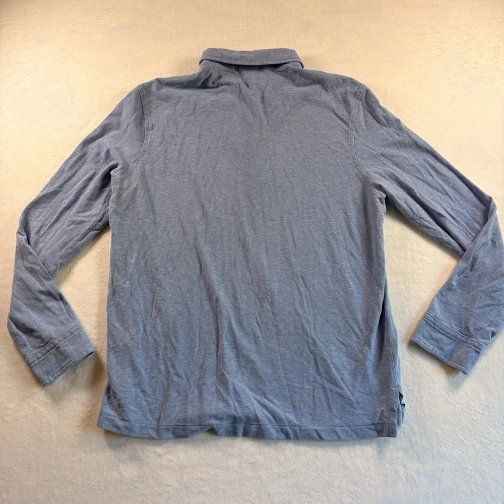 Ralph Lauren Mens Featherweight Mesh Long Sleeve Polo Shirt Blue L Button Down